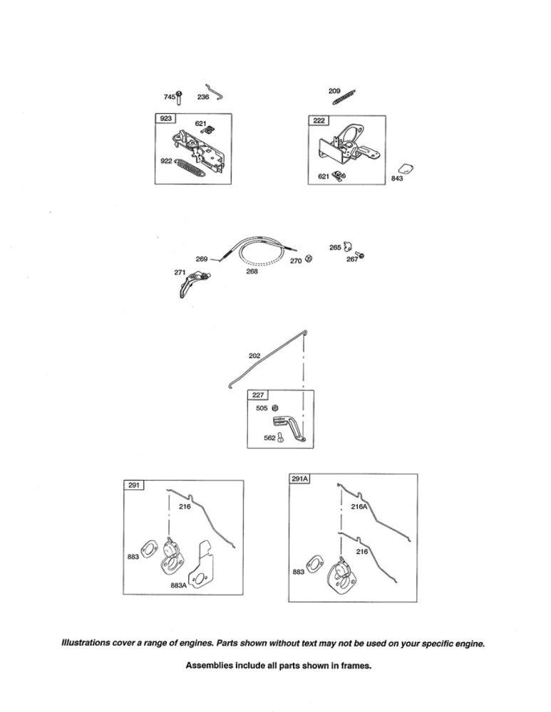 Brake Diagram and Parts List for 121S00 0005-2415 Briggs and Stratton Engine
